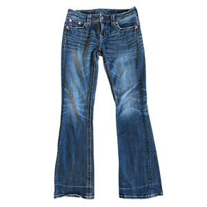 Women’s Miss Me Dark Wash Jeans Bootcut Cross Bling Size 29